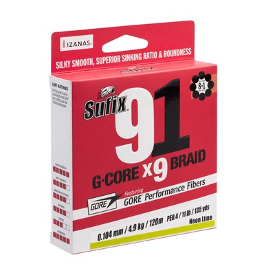 91 Braid Neon Chartreuse 120m 0,128mm 6,3kg